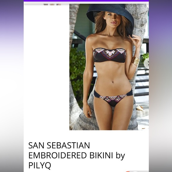 Pilyq Other - Pilyq San Sebastián Black Bikini with Vibrant Embroidery